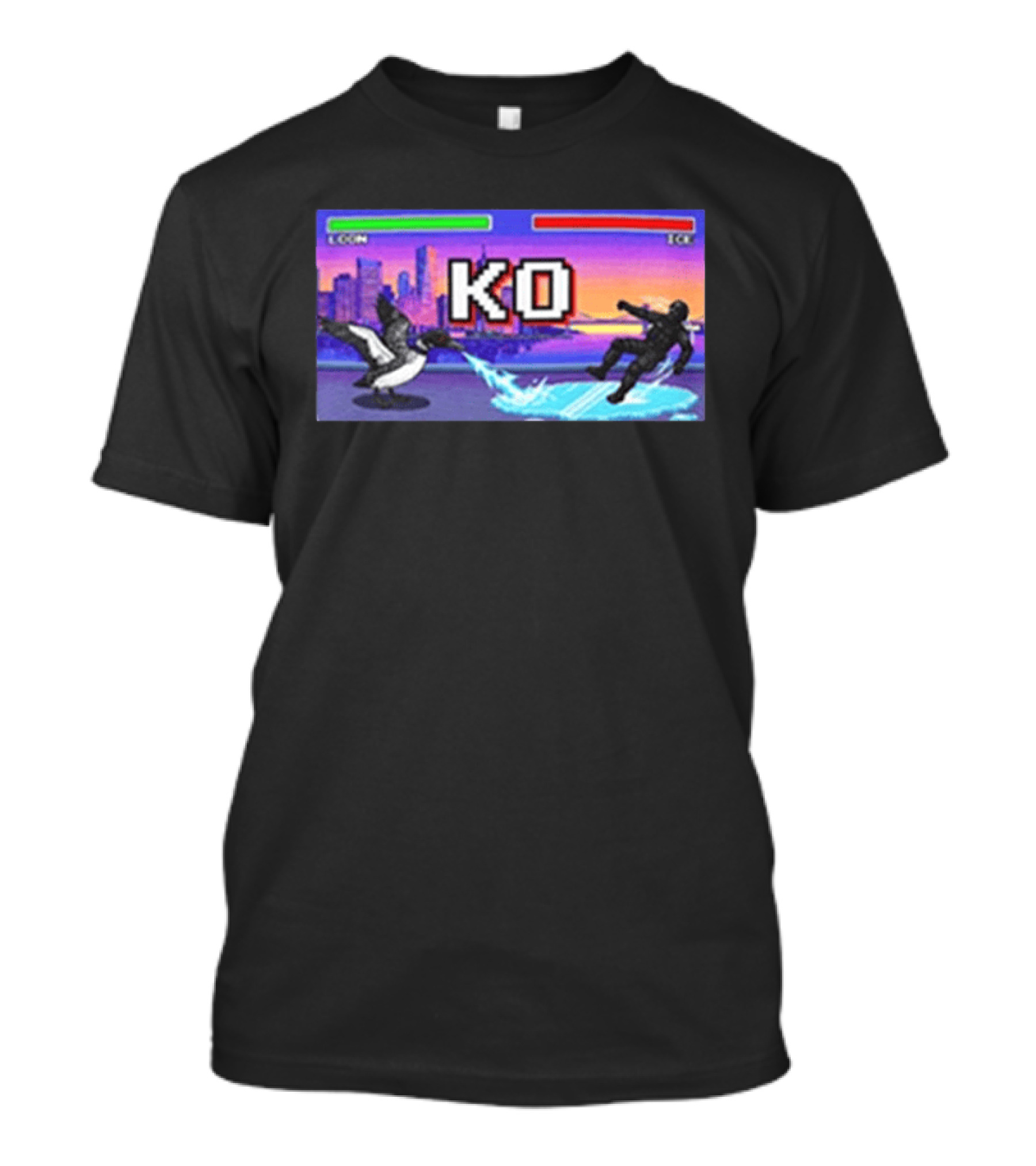 Common Loon Vs ICE KO Minnesota Skyline Anti ICE T-Shirt