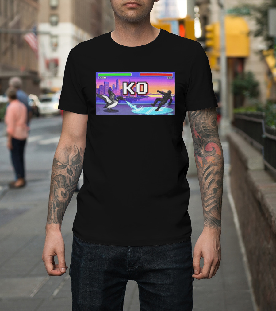 Common Loon Vs ICE KO Minnesota Skyline Anti ICE T-Shirt