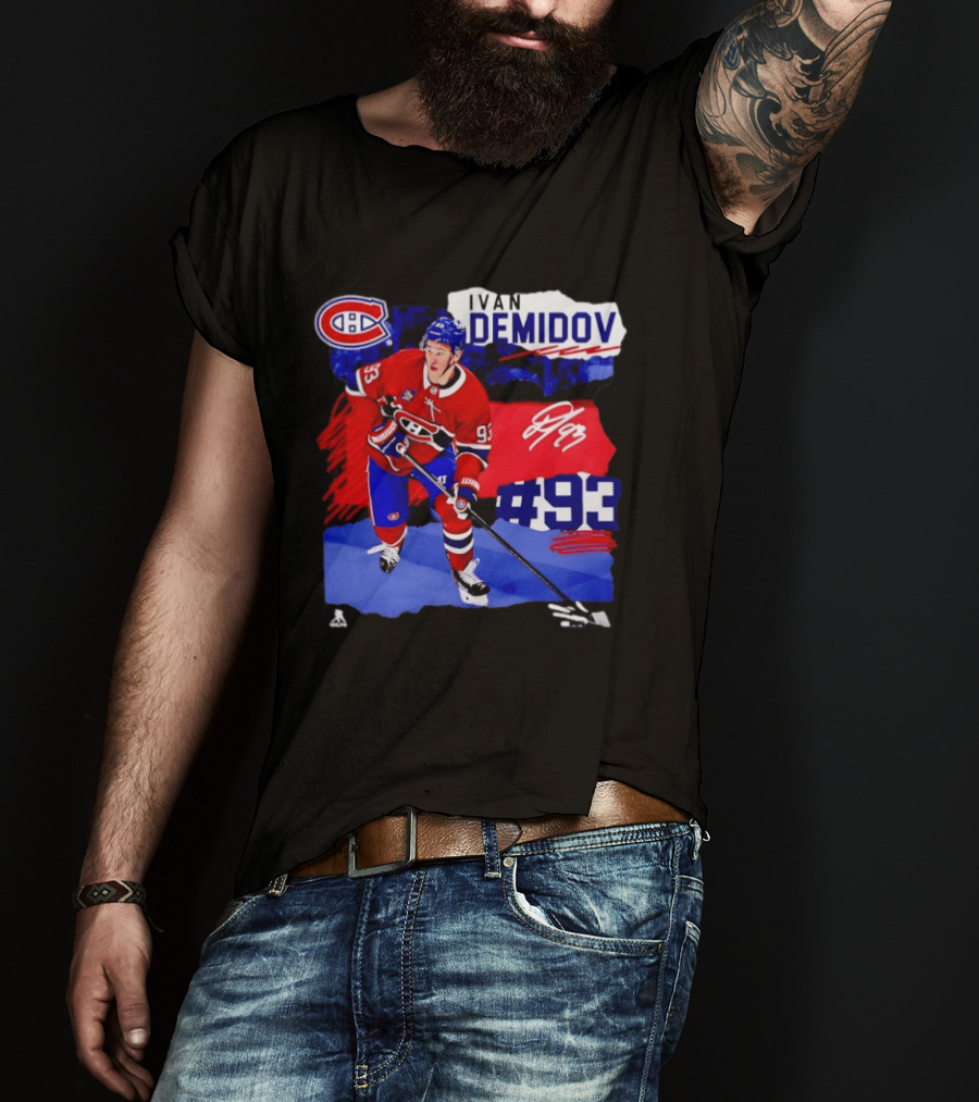 Montreal Canadiens Ivan Demidov #93 Fresh Ice Hockey Player T-Shirt