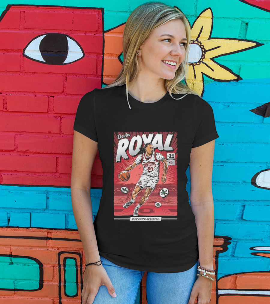 Devin Royal Ohio State Buckeyes Basketball Number 21 Comic T-Shirt