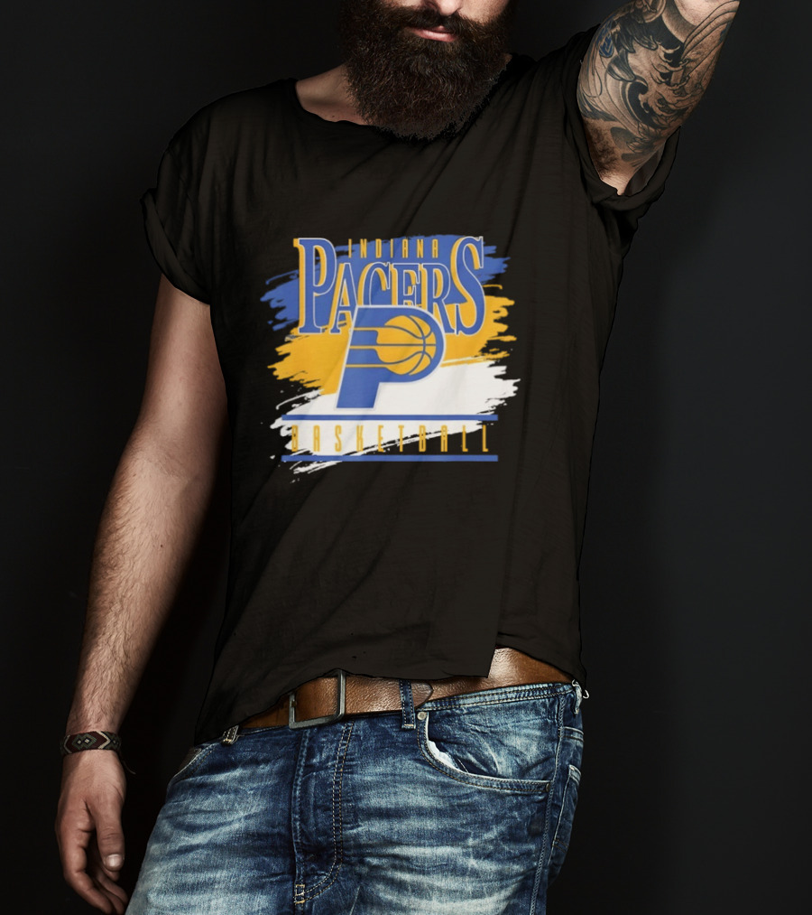 Indiana Pacers Basketball Spilled Paint NBA T-Shirt