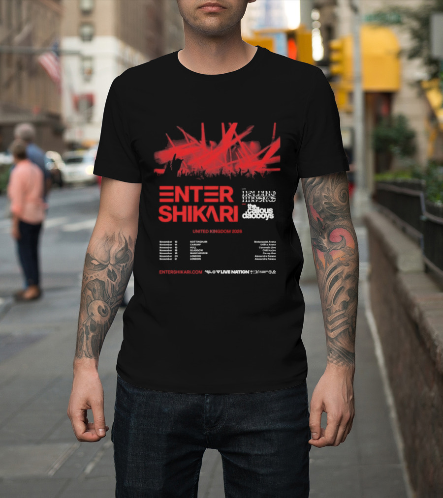 Enter Shikari United Kingdom Tour 2026 Featuring Holding Absence Cody Frost T-Shirt
