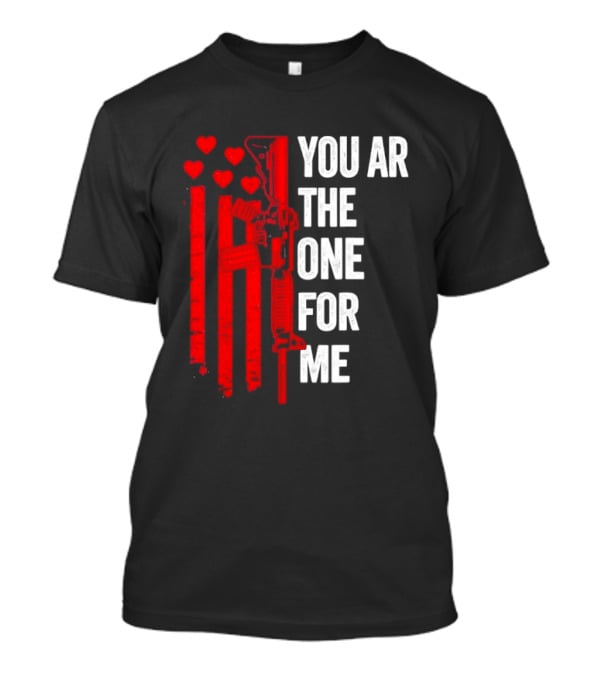 You Ar The One For Me Red Hearts Flag Visual T-Shirt