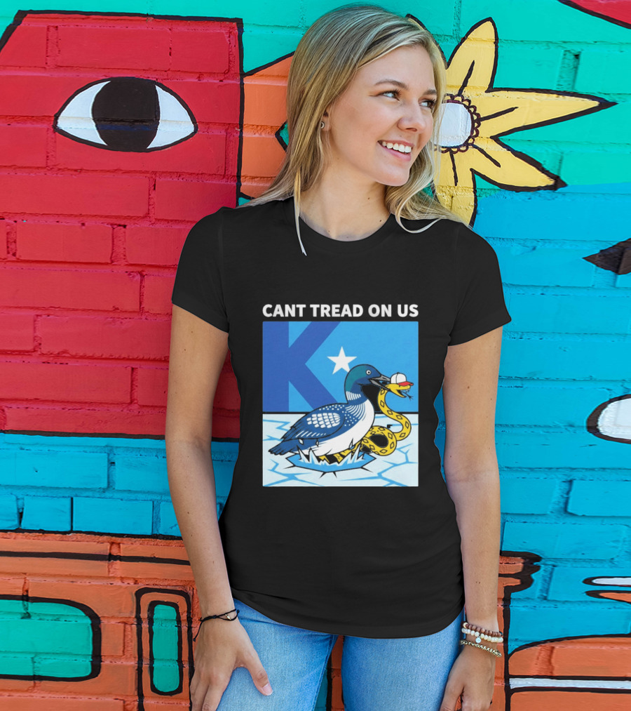 Can't Tread On Us Minnesota Loon Snake Ice Hockey Hat Star T-Shirt