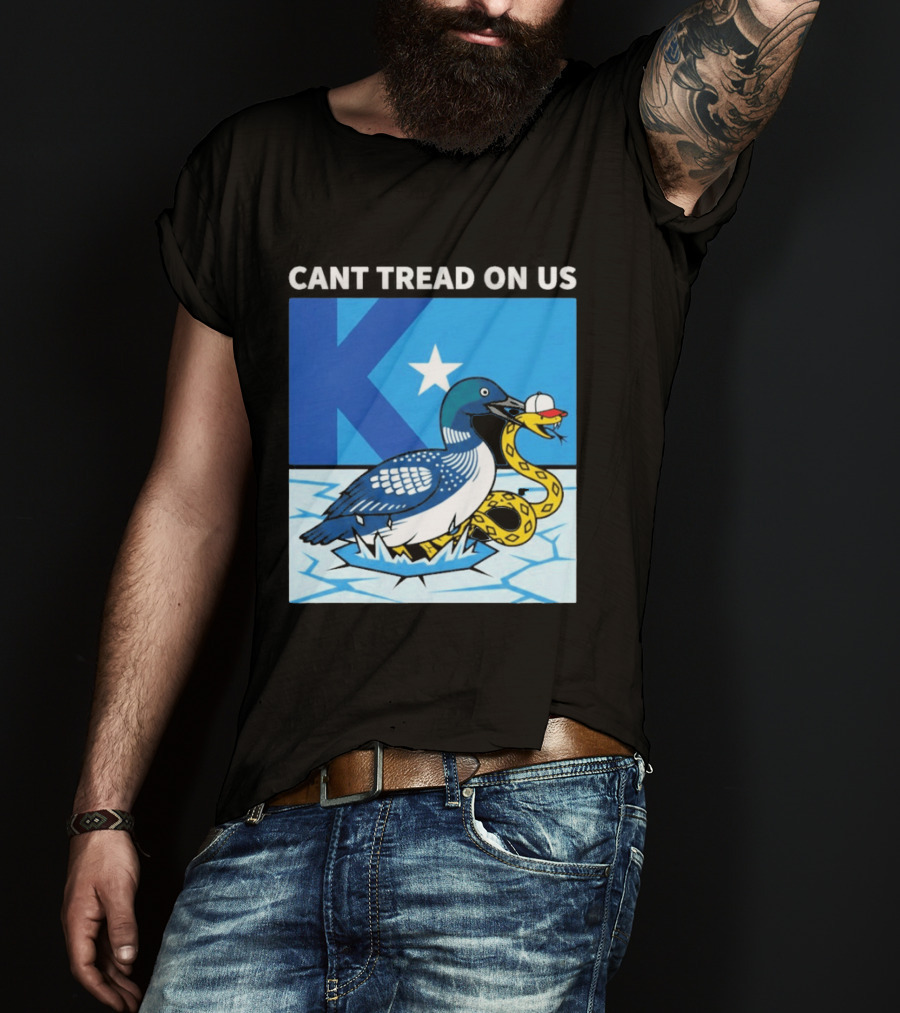 Can't Tread On Us Minnesota Loon Snake Ice Hockey Hat Star T-Shirt