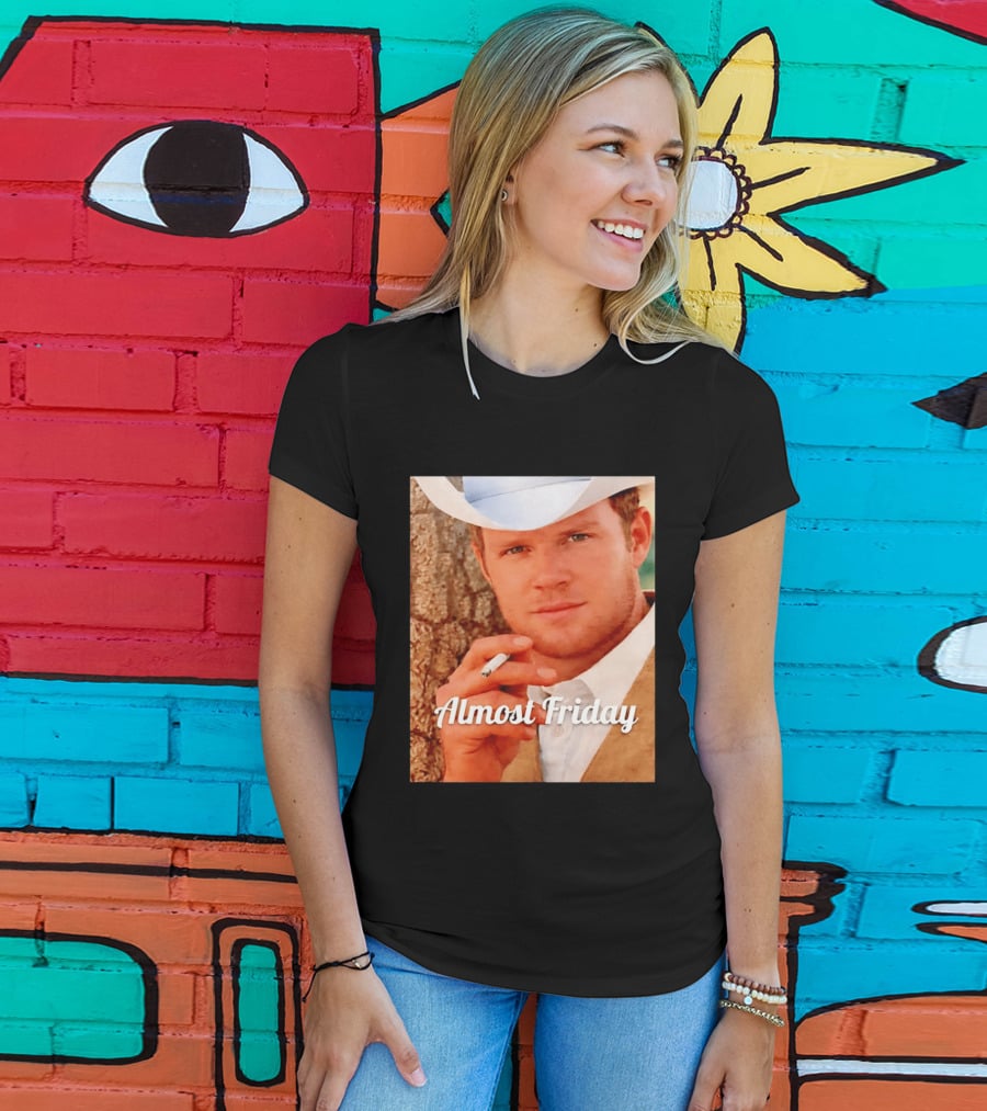 Almost Friday Cowboy Smoking Cigarette T-Shirt