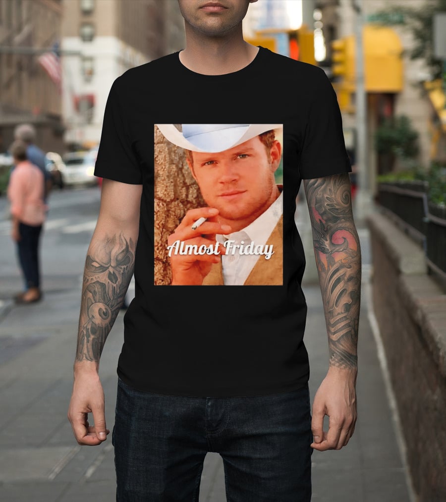 Almost Friday Cowboy Smoking Cigarette T-Shirt