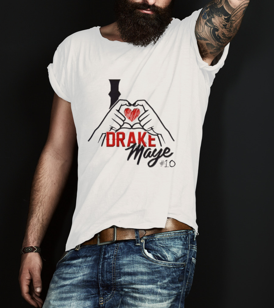 I Love Drake Maye Heart Hand #10 T-Shirt