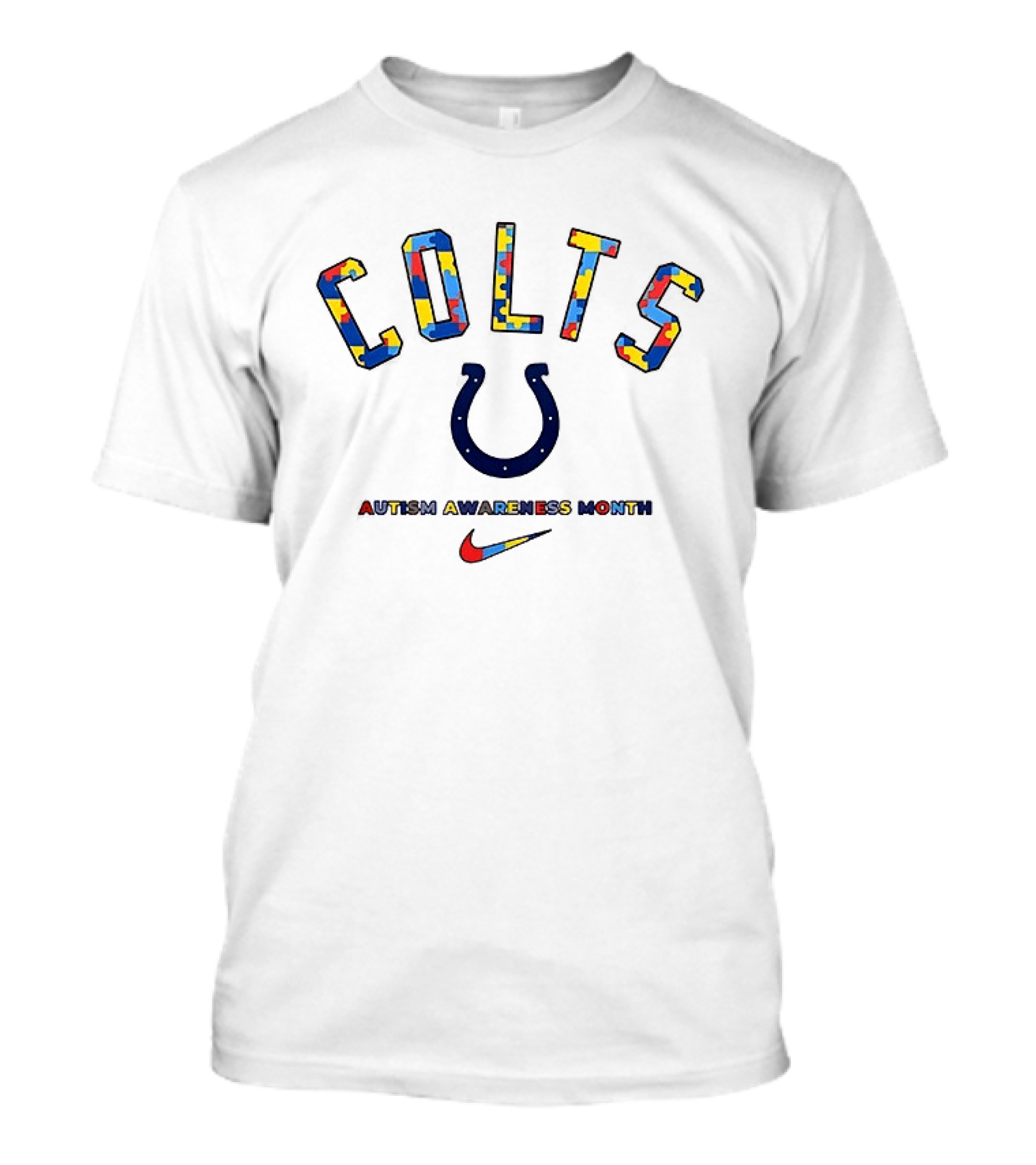 Indianapolis Colts Autism Awareness Month Puzzle T-Shirt
