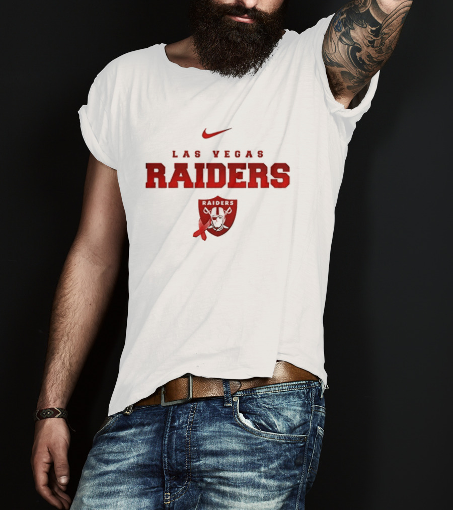 Las Vegas Raiders February We Wear Red American Heart Month Nike T-Shirt