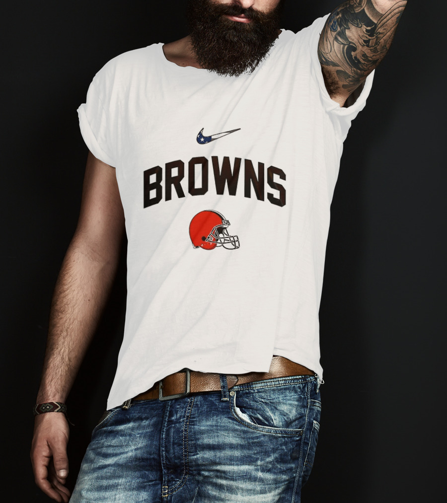 Cleveland Browns Nike Football Helmet Support T-Shirt