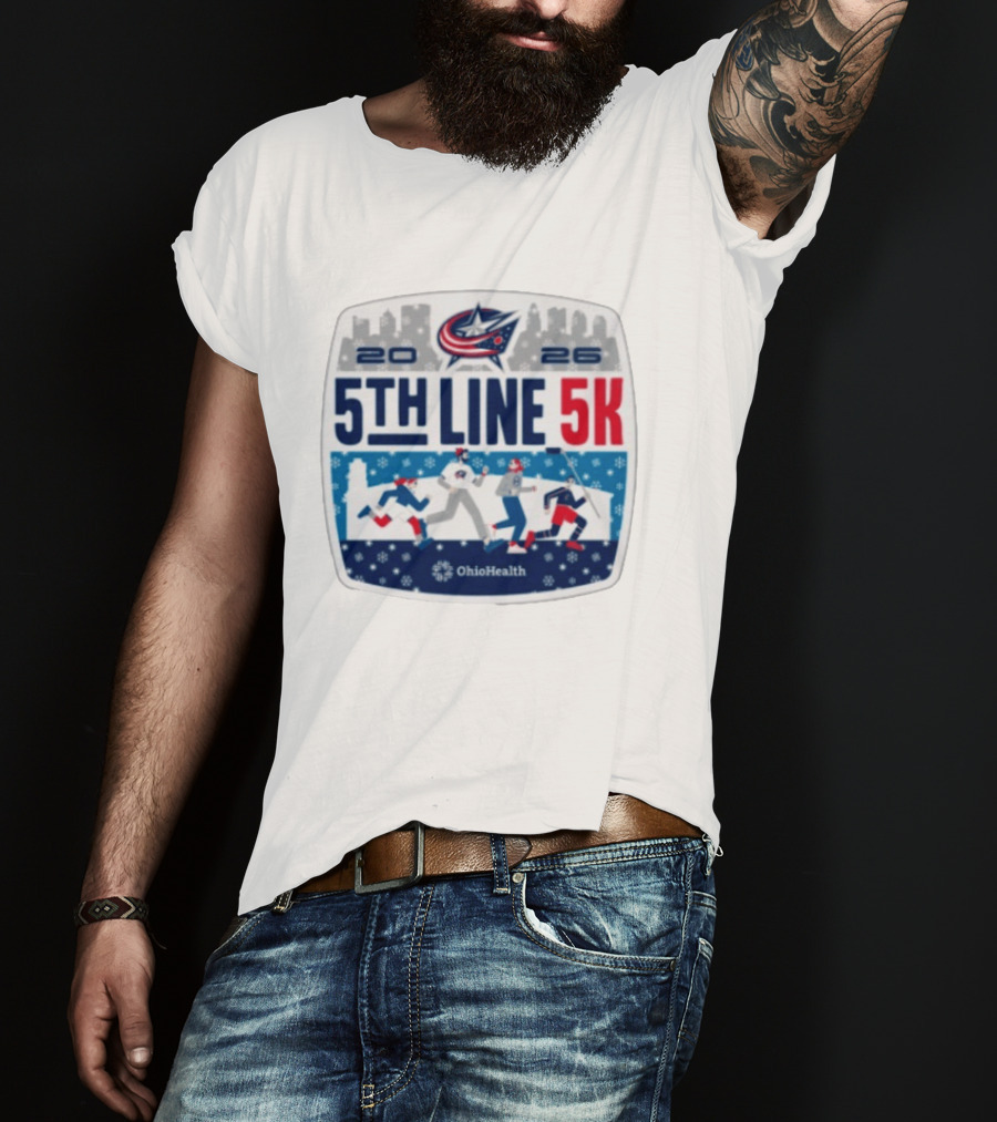 Columbus Blue Jackets 2026 5th Line 5K OhioHealth Event T-Shirt