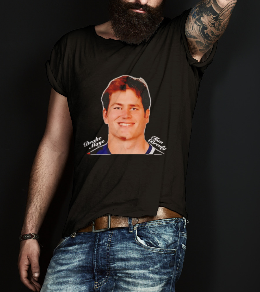 Drake Maye Tom Brady Face Mashup T-Shirt