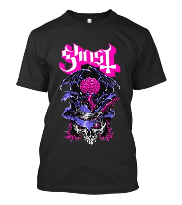 Ghost Bat Brain Skeleton Tour T-Shirt