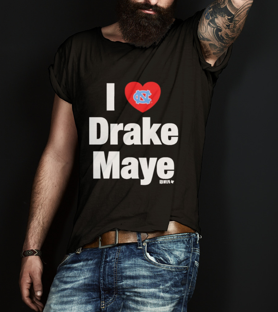 North Carolina Tar Heels I Heart Drake Maye UNC T-Shirt