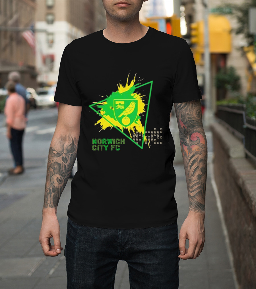 Norwich City FC Junior Crest Splash Triangle T-Shirt