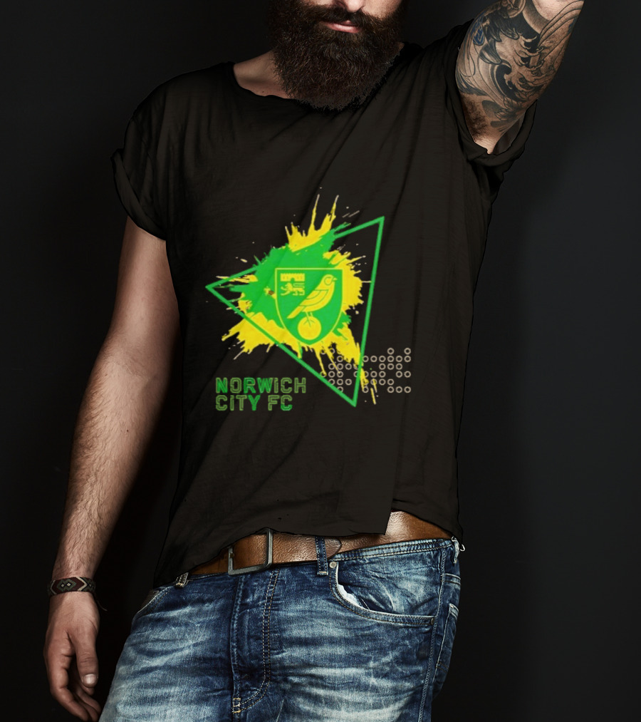 Norwich City FC Junior Crest Splash Triangle T-Shirt