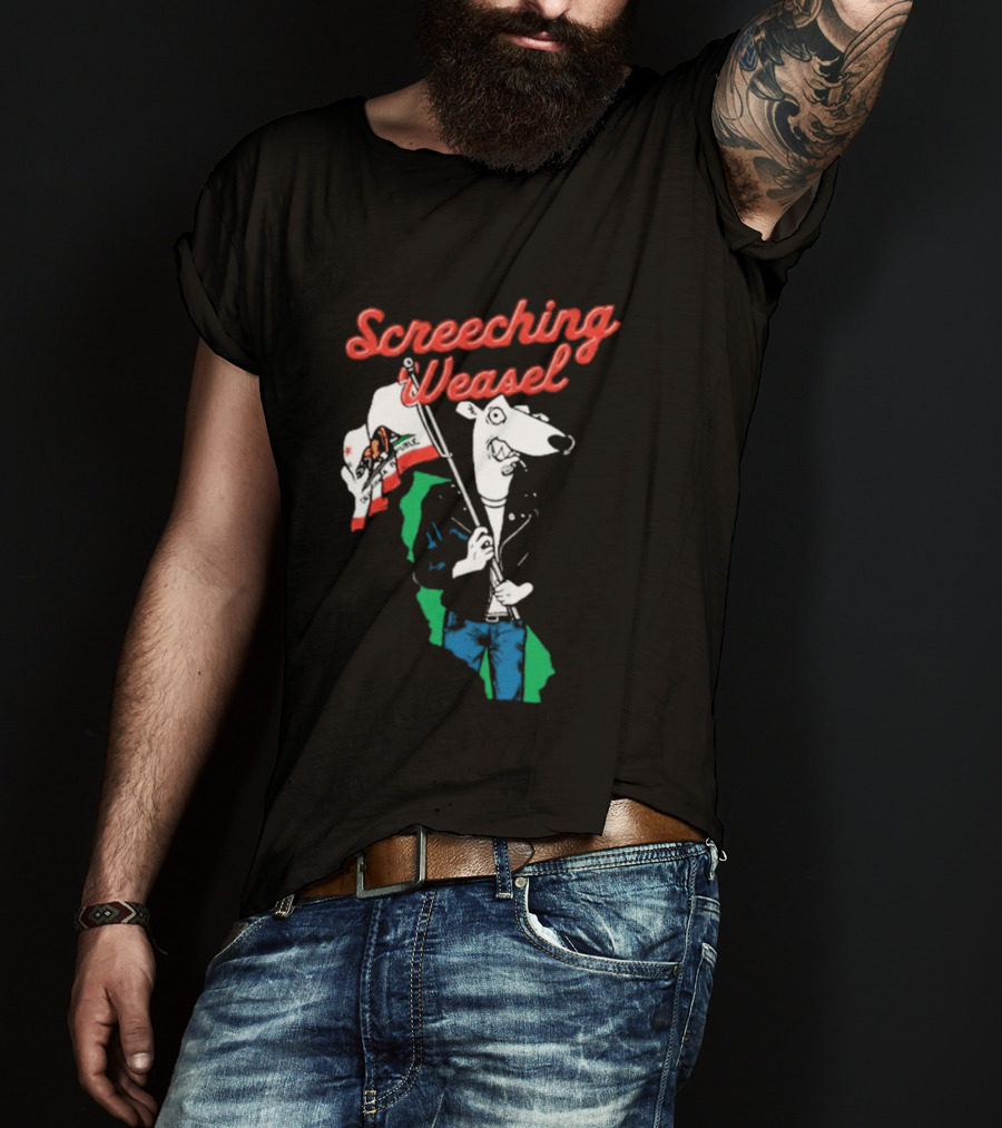 Screeching Weasel California Flag Bearer T-Shirt