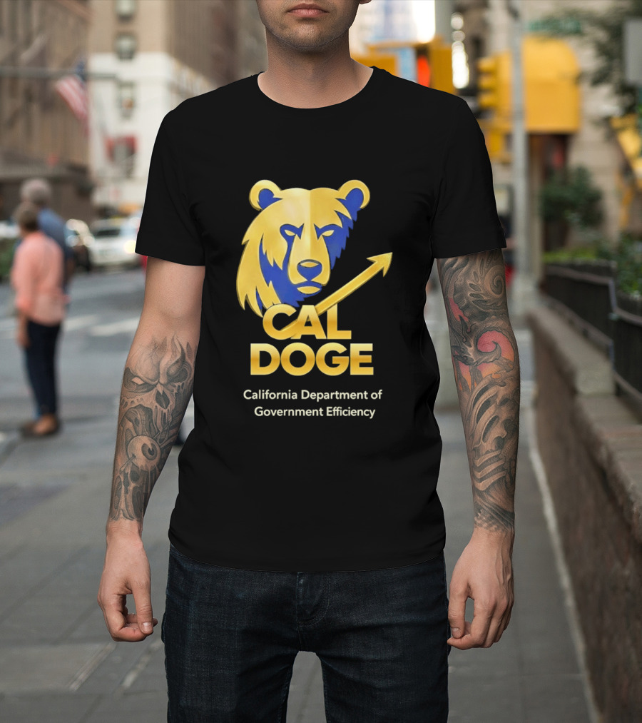 CAL DOGE California Department Of Government Efficiency Bear Arrow T-Shirt