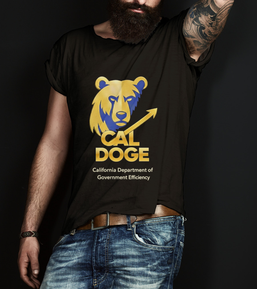 CAL DOGE California Department Of Government Efficiency Bear Arrow T-Shirt