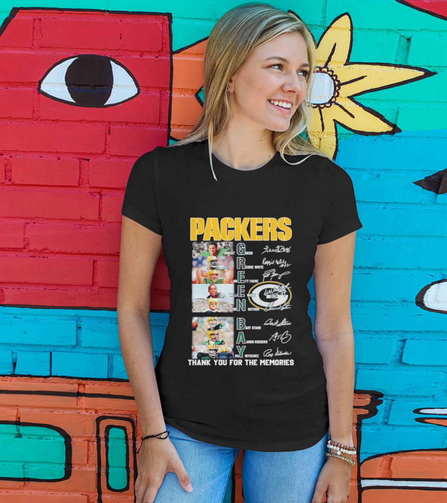 Packers Green Bay Thank You For The Memories Legends Signatures T-Shirt