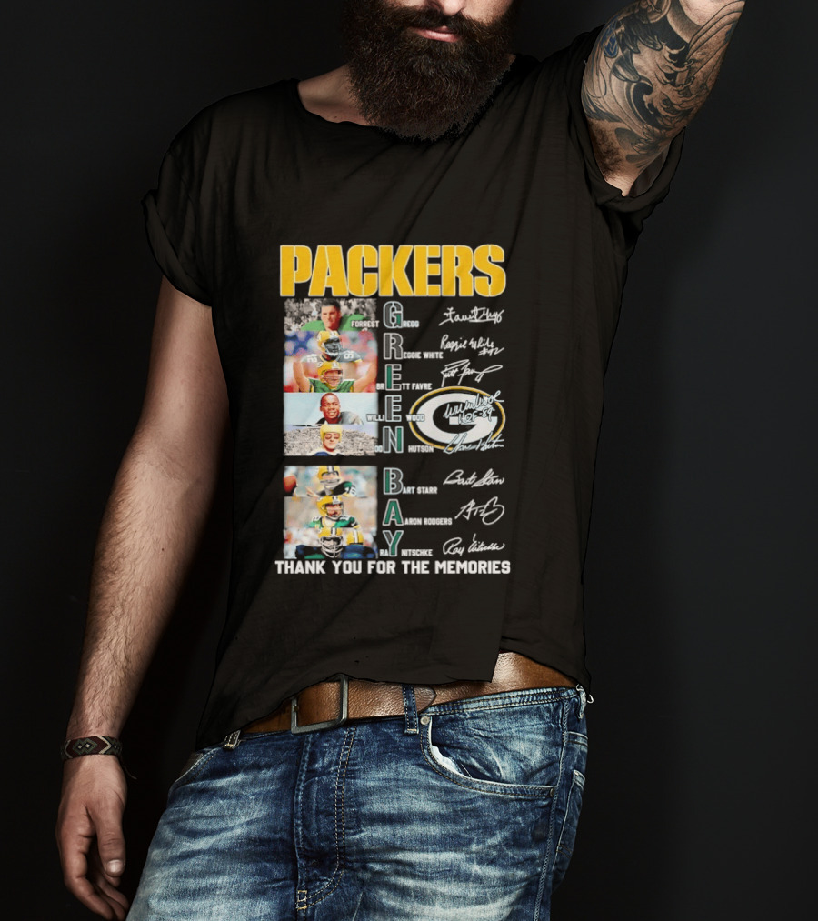 Packers Green Bay Thank You For The Memories Legends Signatures T-Shirt