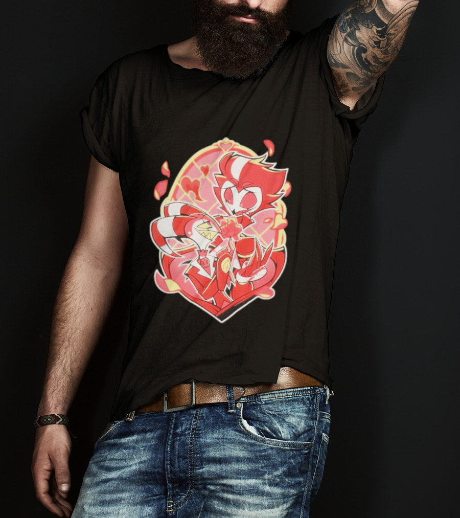 Helluva Boss Stolas Blitz Hearts Romantic Cartoon Fan T-Shirt