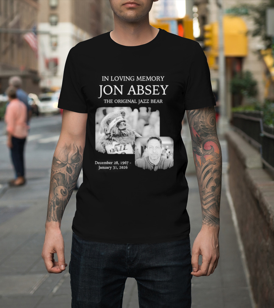 In Loving Memory Jon Absey The Jazz Bear December 28 1967 January 31 2026 Utah Jazz T-Shirt