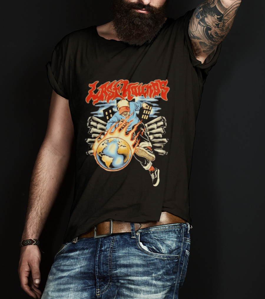 Last Hounds Tour Feb 2026 Flaming Globe T-Shirt