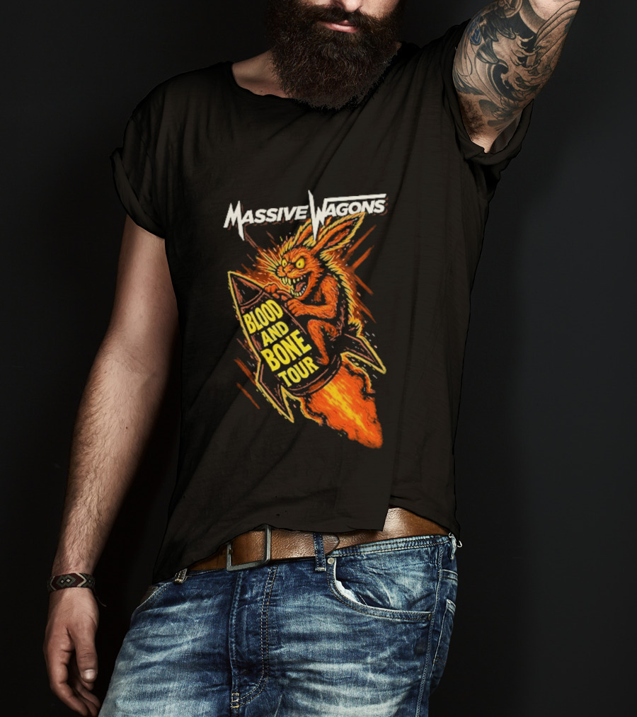 Massive Wagons Blood And Bone European Tour Rocket Demon T-Shirt