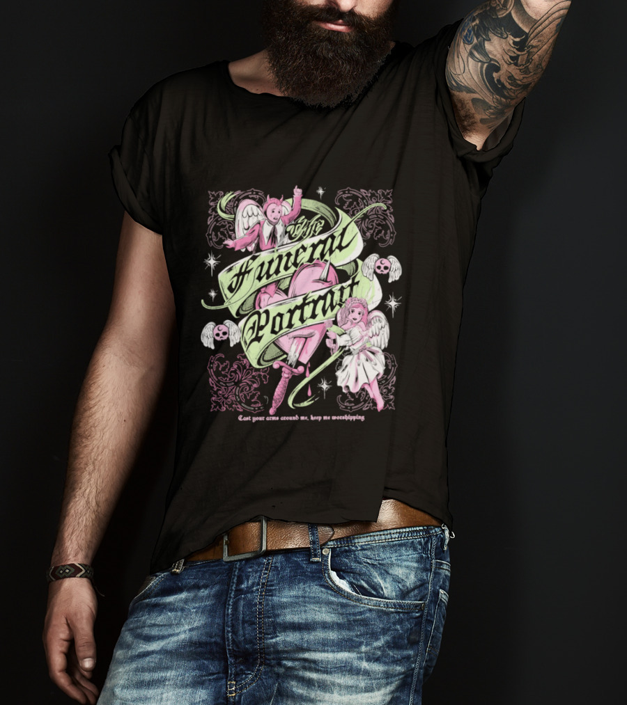 The Funeral Portrait Devil And Angel Pink Heart Aesthetic T-Shirt