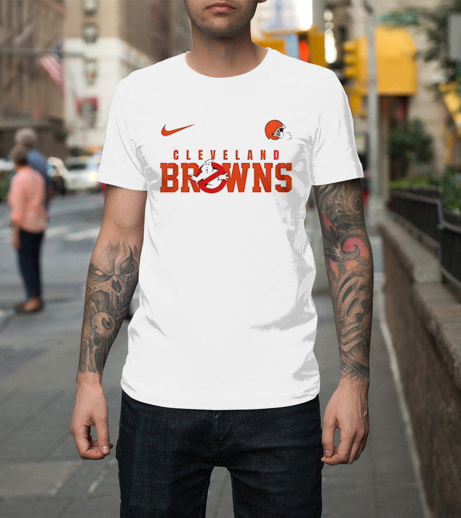 Cleveland Browns Ghostbusters Nike Collaboration Who Ya Gonna Call T-Shirt