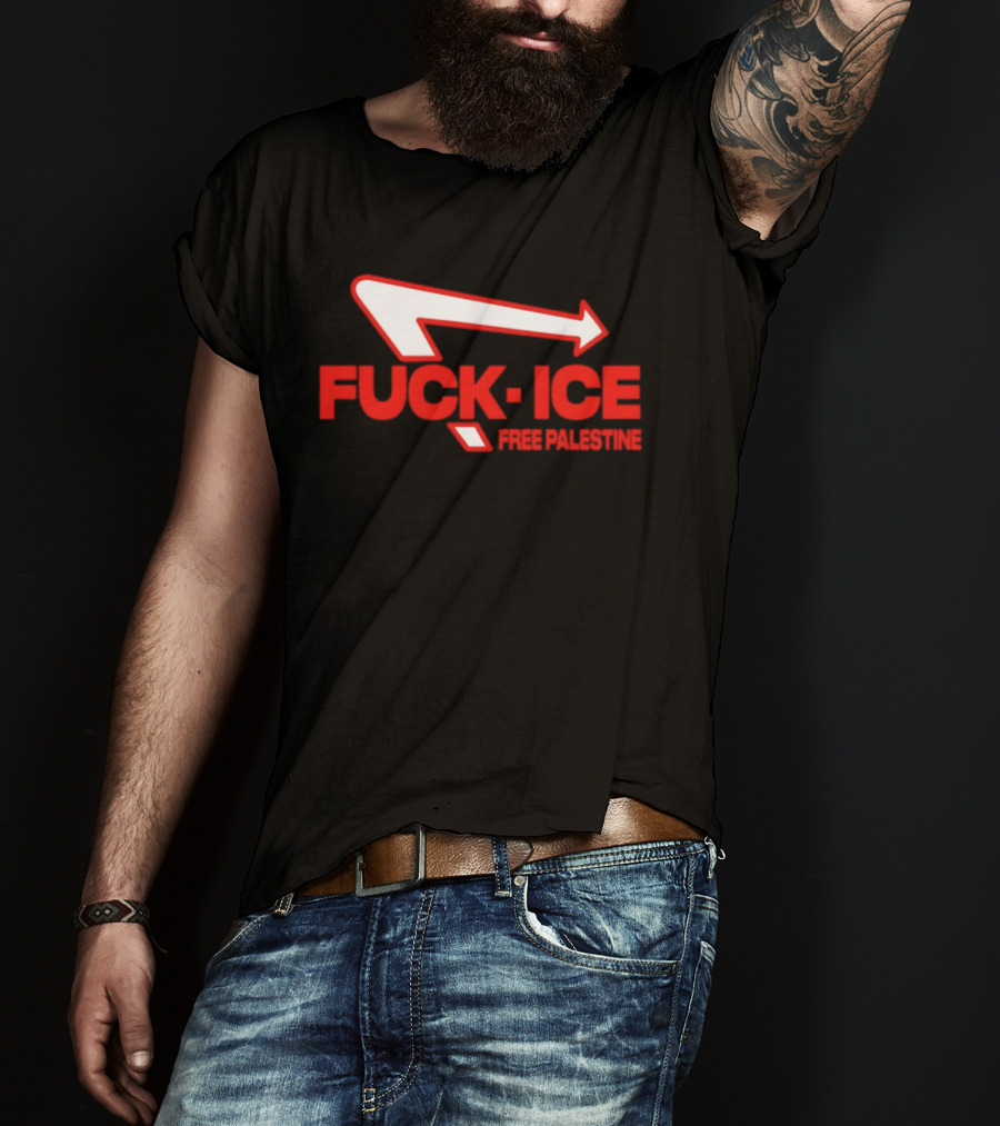 Fuck Ice Free Palestine Melt Ice T-Shirt