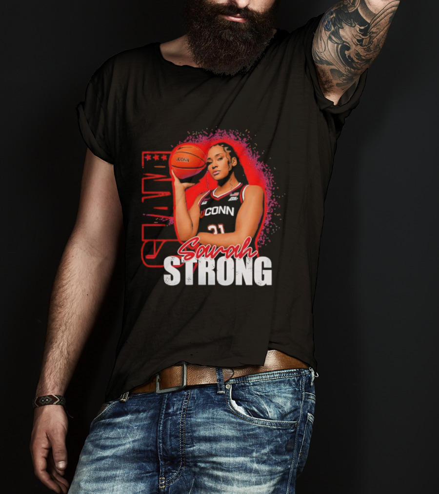 SLAM Sarah Strong #21 UConn Huskies Basketball Star T-Shirt