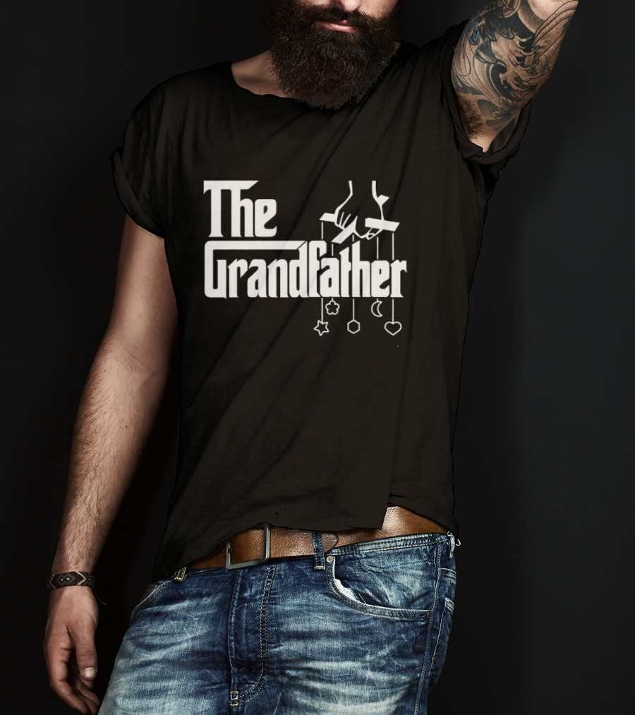 The Grandfather Puppet Strings Godfather Parody With Handguns And Baby Mobile T-Shirt
