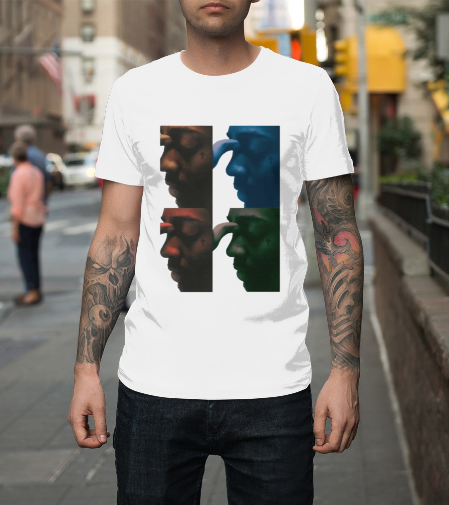 Brent Faiyaz Album Cover Cross Tattoo Four Panel Side Profile T-Shirt