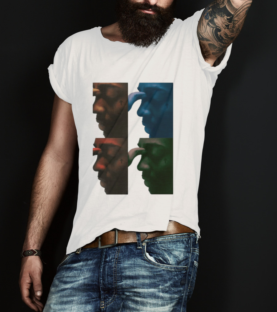 Brent Faiyaz Album Cover Cross Tattoo Four Panel Side Profile T-Shirt