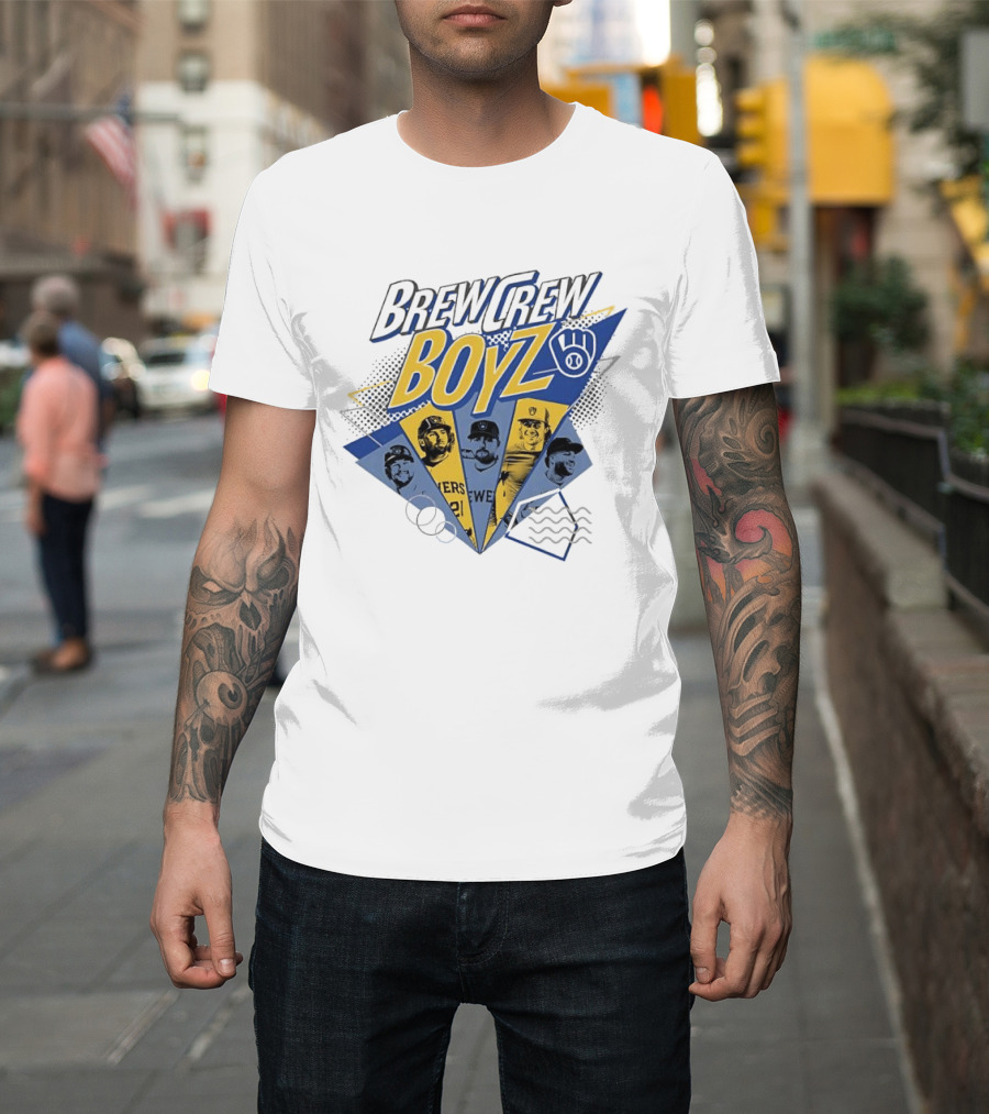 Milwaukee Brewers Brew Crew Boyz MLB Team Players Collage T-Shirt