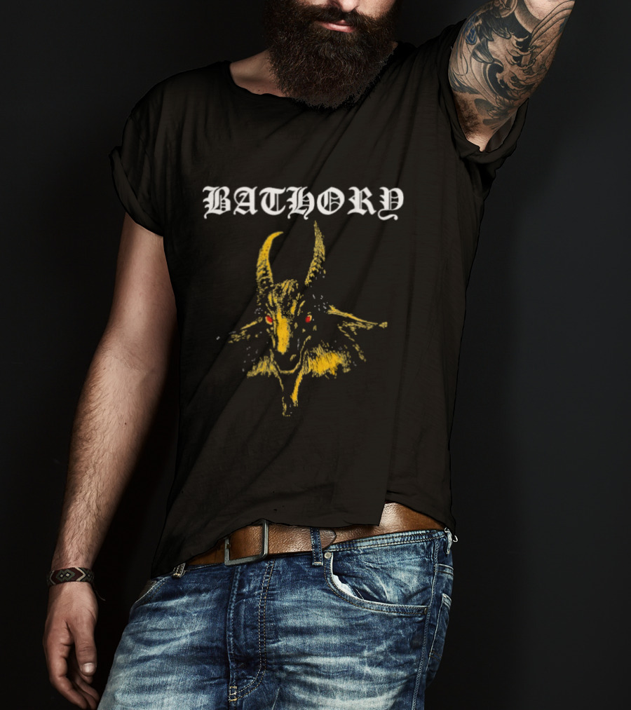 Bathory Classic Goat Graphic Vintage Heavy Metal Merchandise T-Shirt