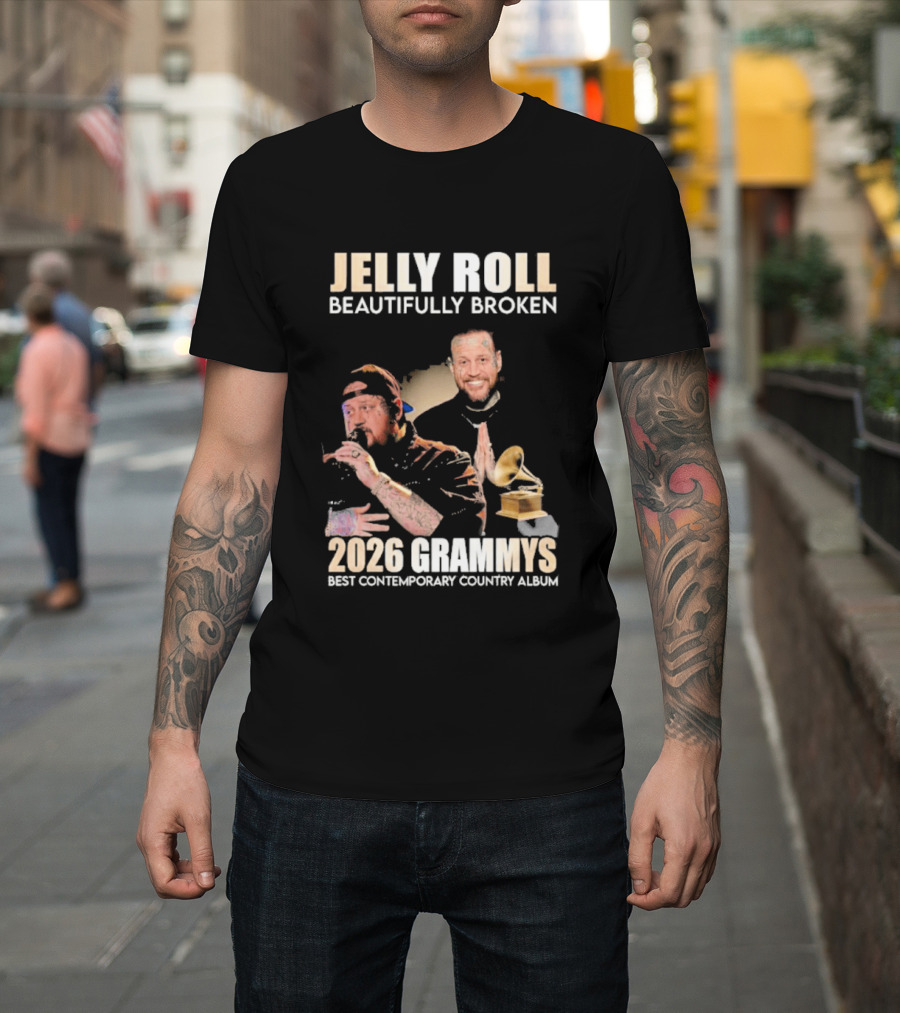 Jelly Roll Beautifully Broken 2026 Grammys Best Contemporary Country Album T-Shirt