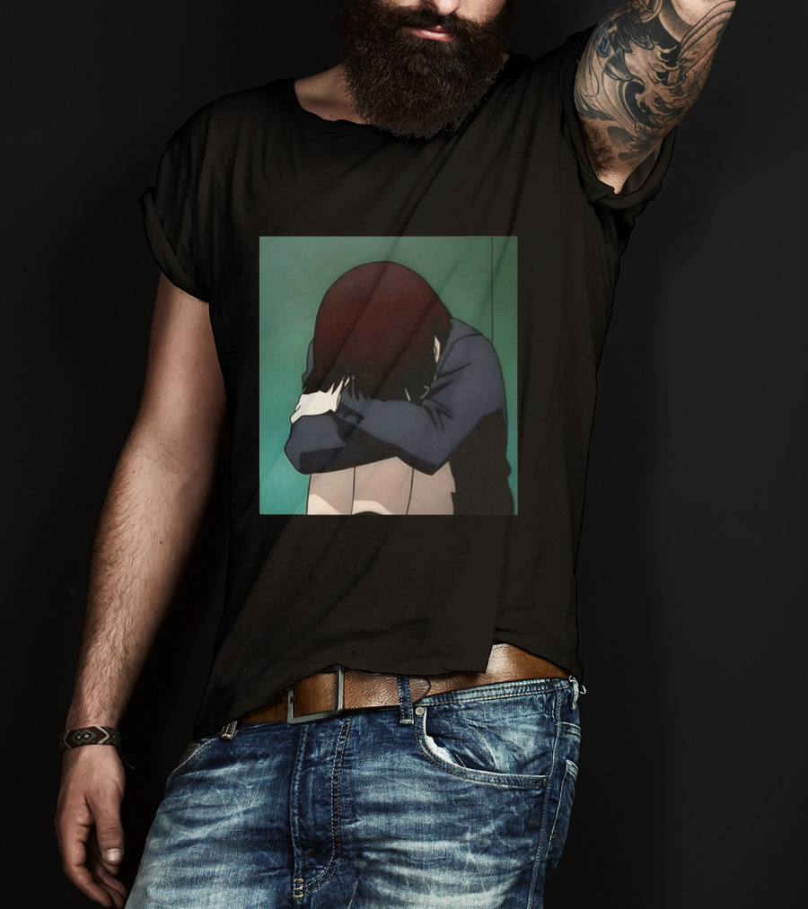 Lain Iwakura Sad Girl In Serial Experiments Lain Anime Iconic Scene T-Shirt