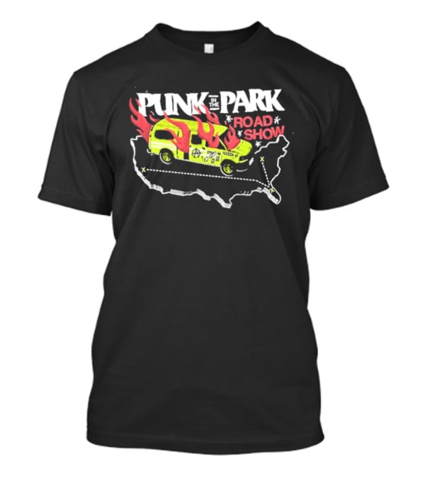 Punk In The Park Road Show 2026 Flaming Van USA Map Tour T-Shirt