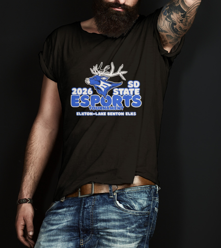 2026 SD State Esports Tournament Elkton Lake Benton Elks Elk Head T-Shirt