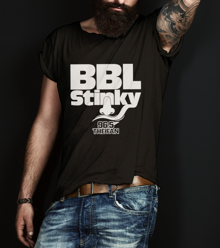 BBL Stinky Nose Mustache 96.5 The Fan Sports Radio T-Shirt
