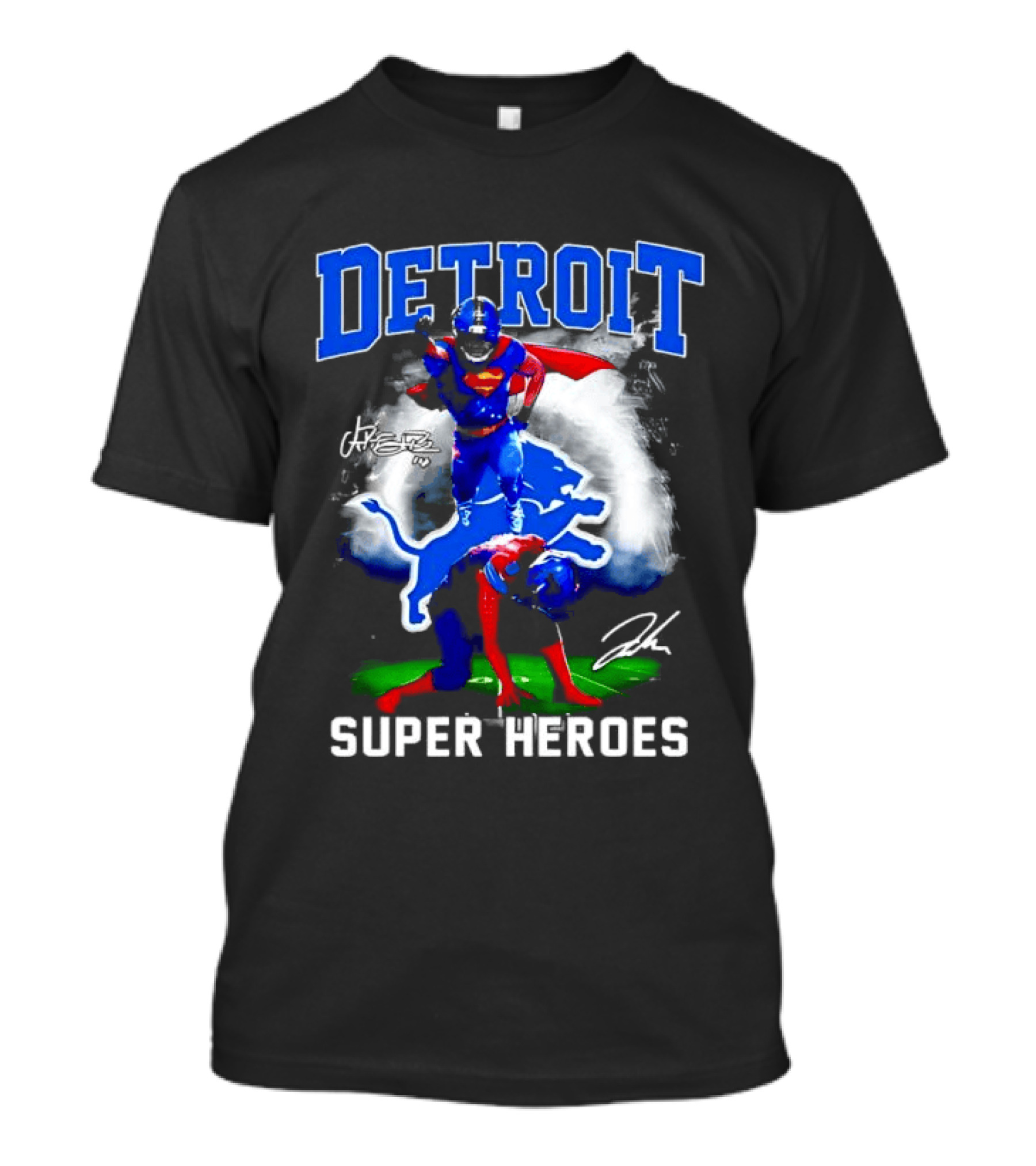 Detroit Lions Super Heroes Champion Legend T-Shirt