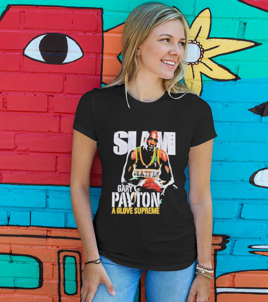 Gary Payton Slam A Glove Supreme 90s Basketball T-Shirt