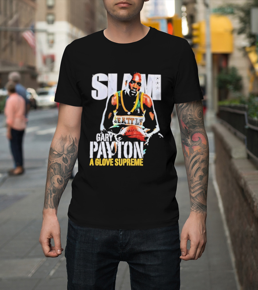 Gary Payton Slam A Glove Supreme 90s Basketball T-Shirt