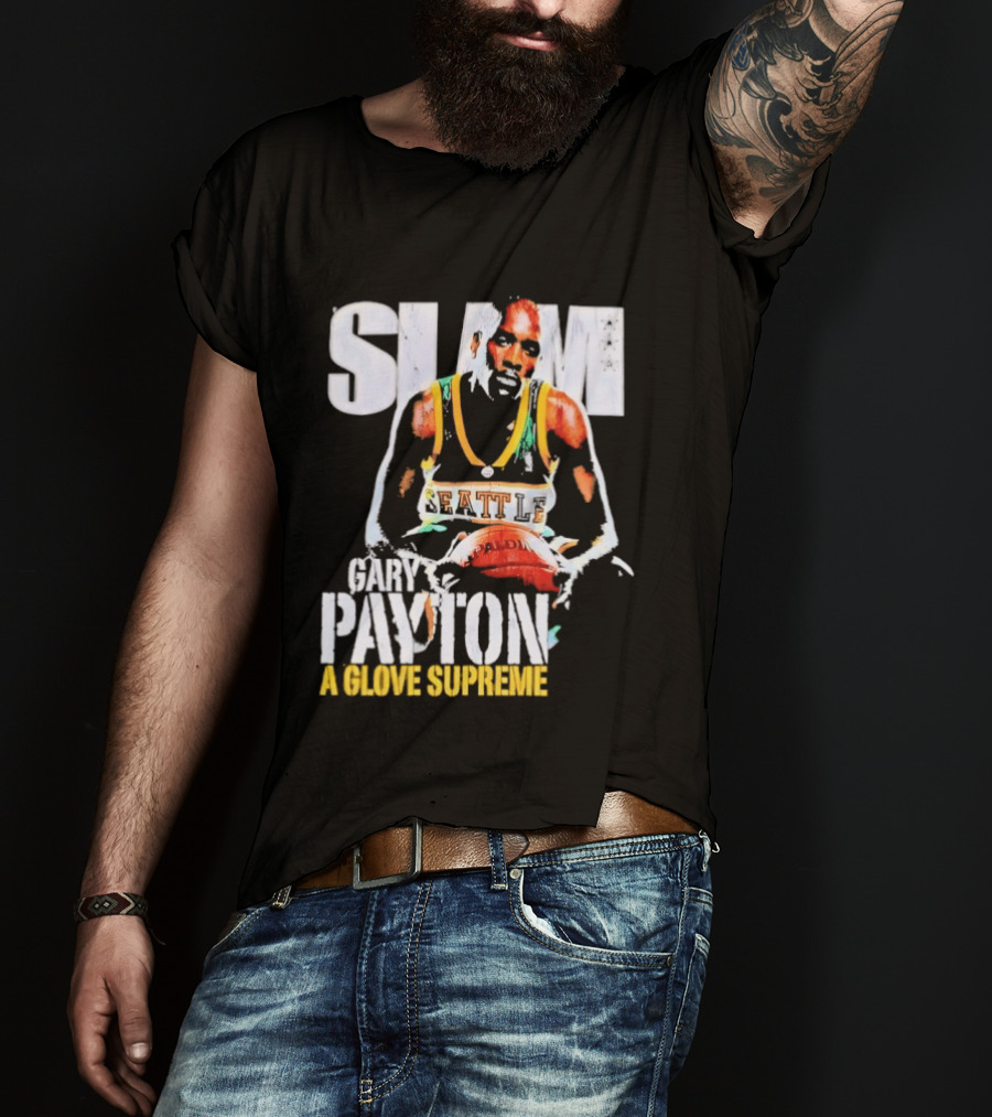 Gary Payton Slam A Glove Supreme 90s Basketball T-Shirt