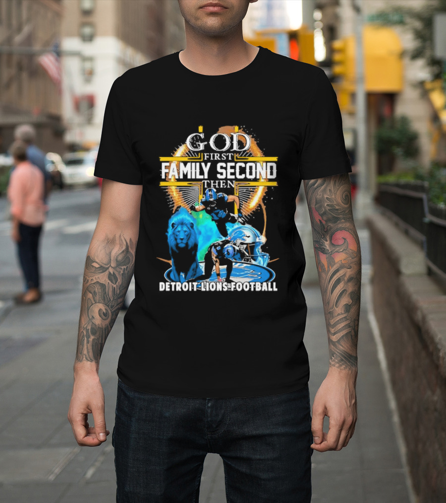 God First Family Second Detroit Lions Football St. Brown & Gibbs T-Shirt