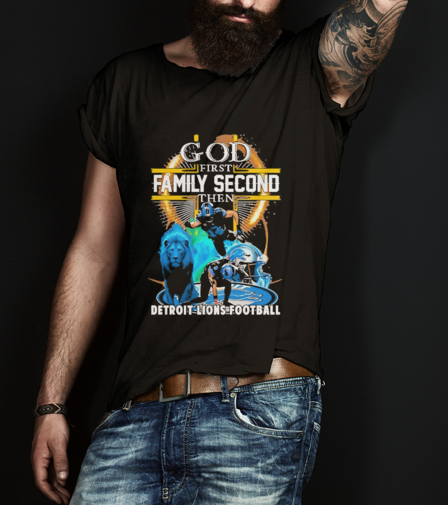 God First Family Second Detroit Lions Football St. Brown & Gibbs T-Shirt